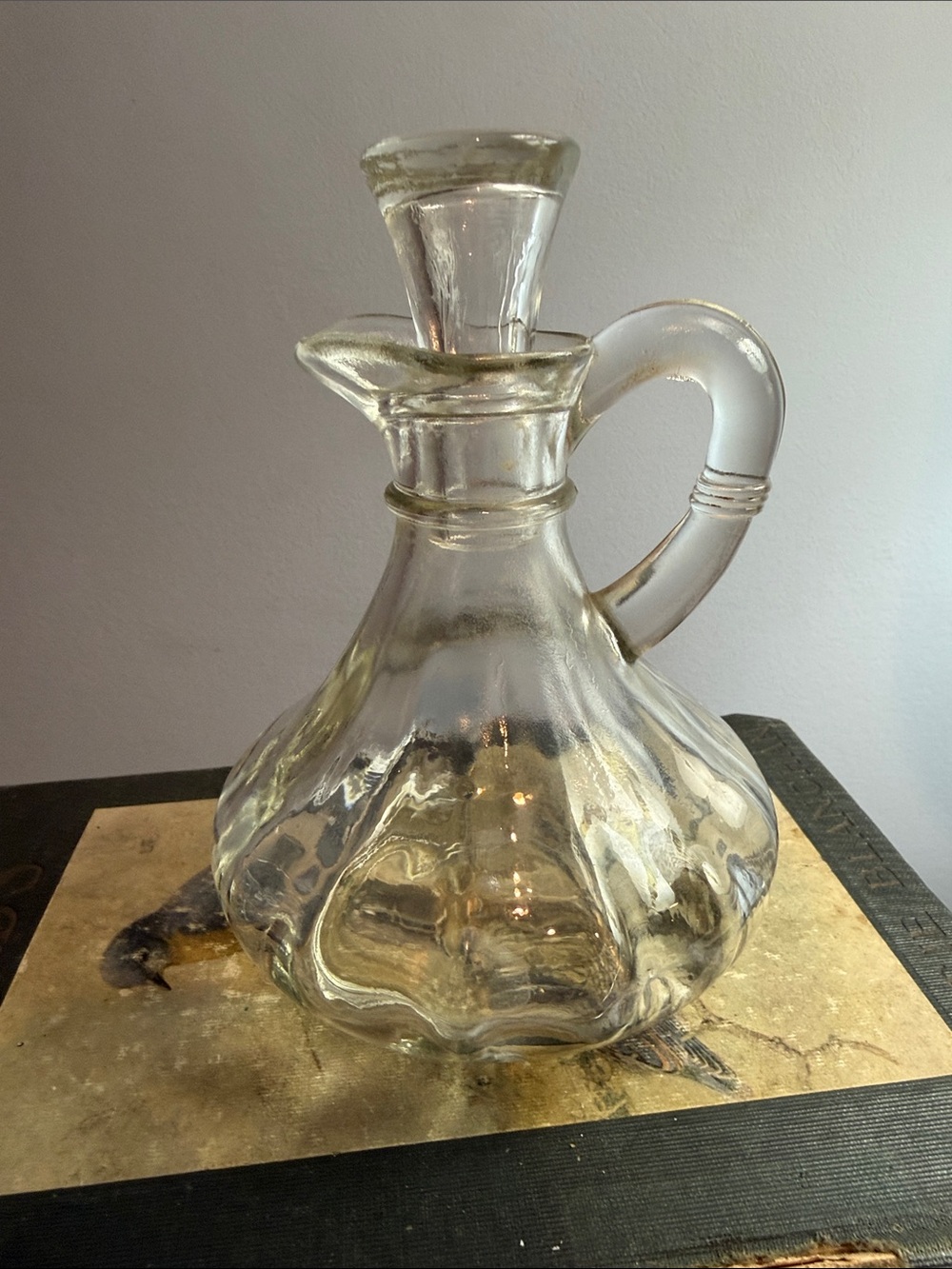 Clear Glass Decorative Cruet Pitcher - Transparent